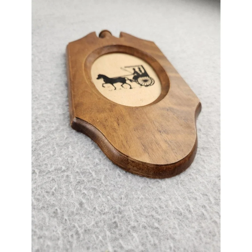 Vintage‎ Silhouette Victorian Horses Buggies Courting Couples Wooden Frame Decor